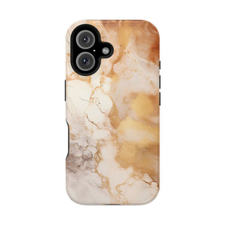 Caramel Marble Effect MagSafe Tough iPhone Case