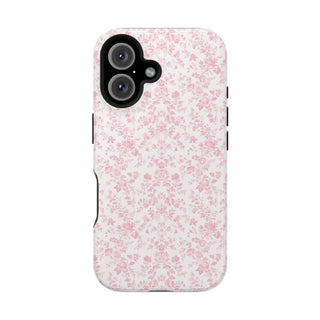 Pink Floral MagSafe Tough iPhone Case