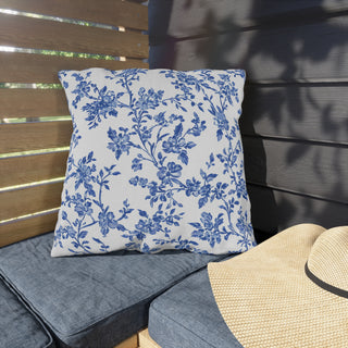 Blue Floral Outdoor Indoor Pillow
