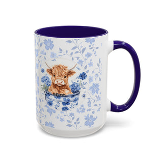 Highland Cow Floral Mug