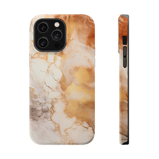 Caramel Marble Effect MagSafe Tough iPhone Case