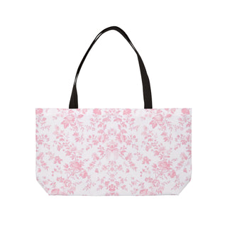 Pink Floral Weekender Tote Bag