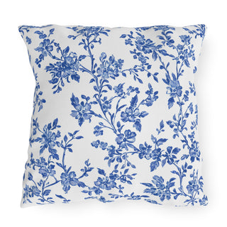 Blue Floral Outdoor Indoor Pillow