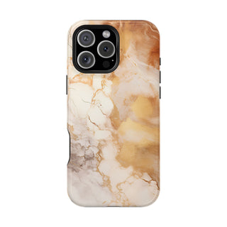 Caramel Marble Effect MagSafe Tough iPhone Case