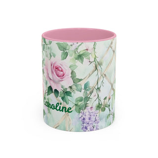 Personalized Pink Roses Coffee Mug