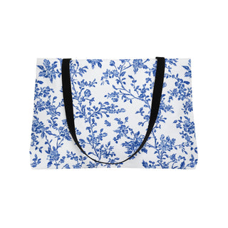 Floral Blue Weekender Tote Bag