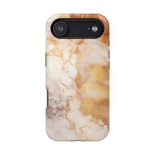 Caramel Marble Effect MagSafe Tough iPhone Case