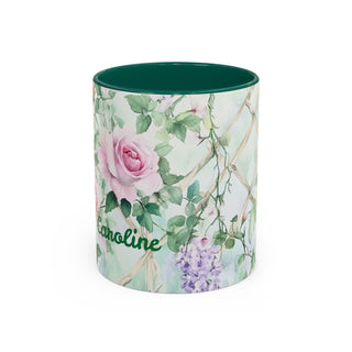 Personalized Pink Roses Coffee Mug