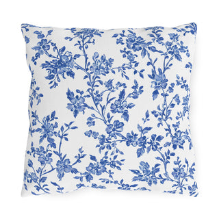 Blue Floral Outdoor Indoor Pillow