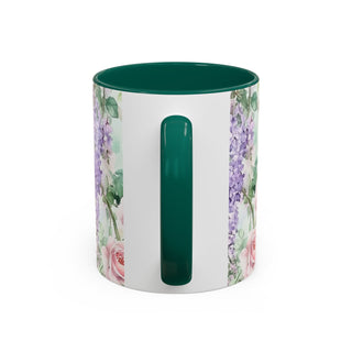 Personalized Pink Roses Coffee Mug