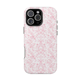 Pink Floral MagSafe Tough iPhone Case