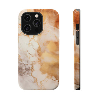 Caramel Marble Effect MagSafe Tough iPhone Case