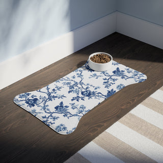 Floral Blue Pet Feeding Mat