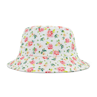 White Floral Bucket Hat