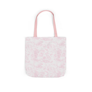 Pink Toile Canvas Tote Bag