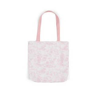 Pink Toile Canvas Tote Bag