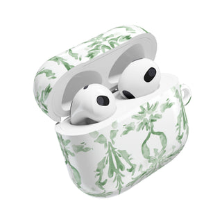 Chic Green Floral AirPod Case