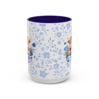 Highland Cow Floral Mug