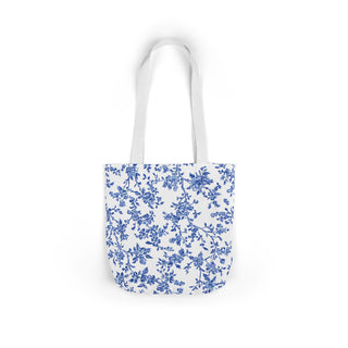 Blue Floral Canvas Tote Bag