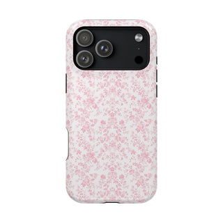 Pink Floral MagSafe Tough iPhone Case