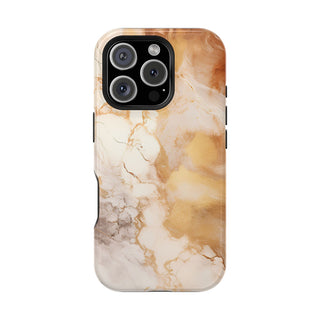 Caramel Marble Effect MagSafe Tough iPhone Case