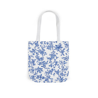 Blue Floral Canvas Tote Bag