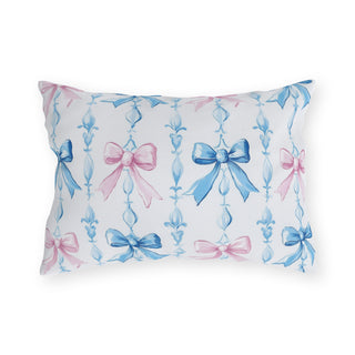 Pink & Blue Bows Outdoor Indoor Pillow