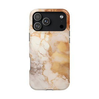Caramel Marble Effect MagSafe Tough iPhone Case