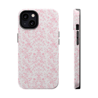 Pink Floral MagSafe Tough iPhone Case