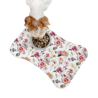 Embroidery Effect Floral Pet Feeding Mat
