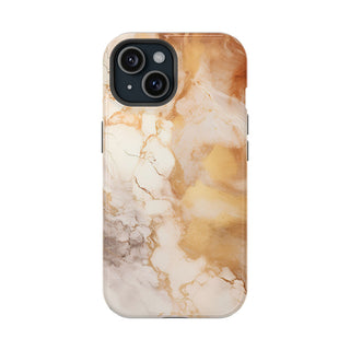 Caramel Marble Effect MagSafe Tough iPhone Case