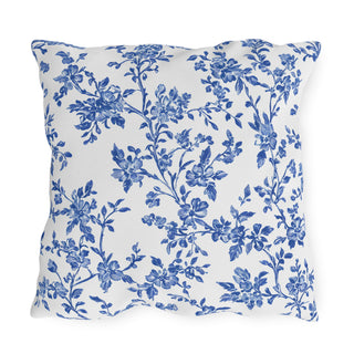 Blue Floral Outdoor Indoor Pillow