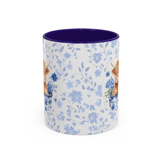 Highland Cow Floral Mug