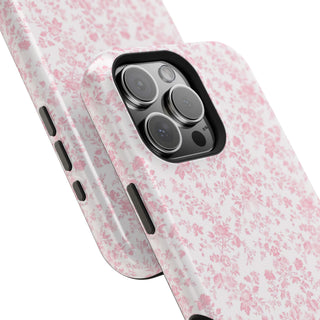Pink Floral MagSafe Tough iPhone Case