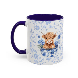 Highland Cow Floral Mug