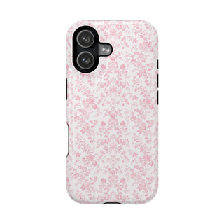 Pink Floral MagSafe Tough iPhone Case