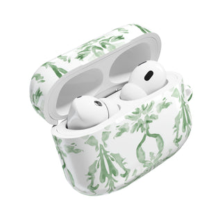Chic Green Floral AirPod Case