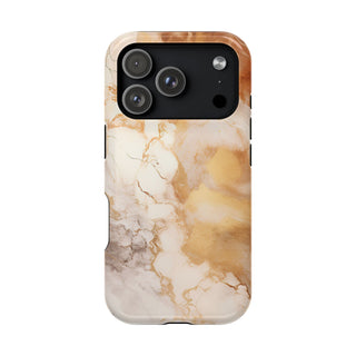 Caramel Marble Effect MagSafe Tough iPhone Case