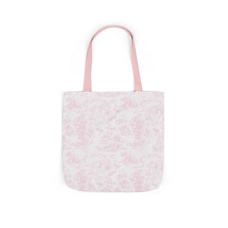Pink Toile Canvas Tote Bag