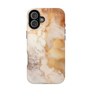 Caramel Marble Effect MagSafe Tough iPhone Case