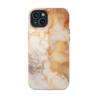 Caramel Marble Effect MagSafe Tough iPhone Case