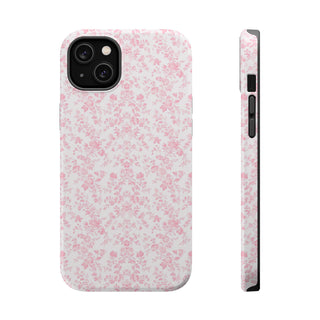 Pink Floral MagSafe Tough iPhone Case