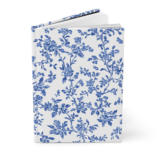 Blue Floral Hardcover Journal Notebook