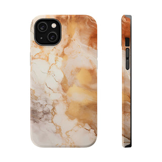 Caramel Marble Effect MagSafe Tough iPhone Case