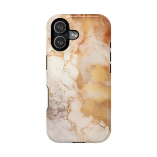 Caramel Marble Effect MagSafe Tough iPhone Case