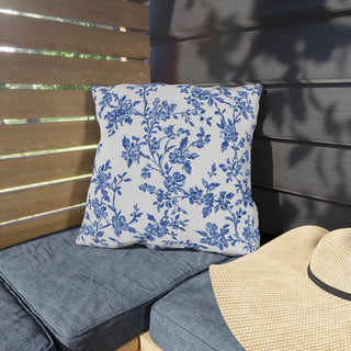 Blue Floral Outdoor Indoor Pillow