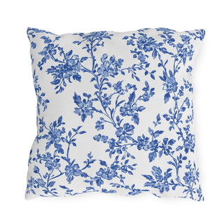Blue Floral Outdoor Indoor Pillow