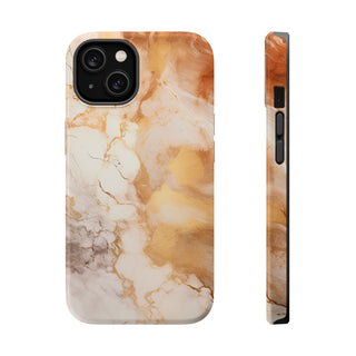 Caramel Marble Effect MagSafe Tough iPhone Case