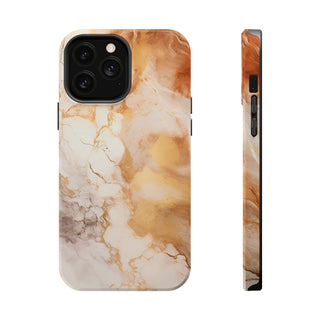 Caramel Marble Effect MagSafe Tough iPhone Case