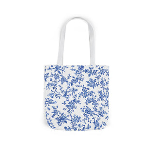 Blue Floral Canvas Tote Bag